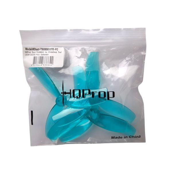 Пропелери HQProp Duct-T90MMx3 (2 CW + 2 CCW) для дронів cinewhoop (4 шт.) блакитний 866 фото