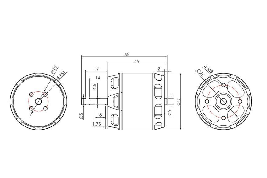 Мотор KAVAN PRO 4345 KV880 4S для літаків DT1697UA фото