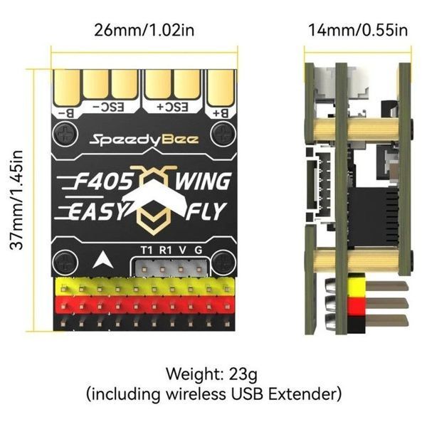 Польотний контролер F405 WING MINI Speedybee DT2237UA фото