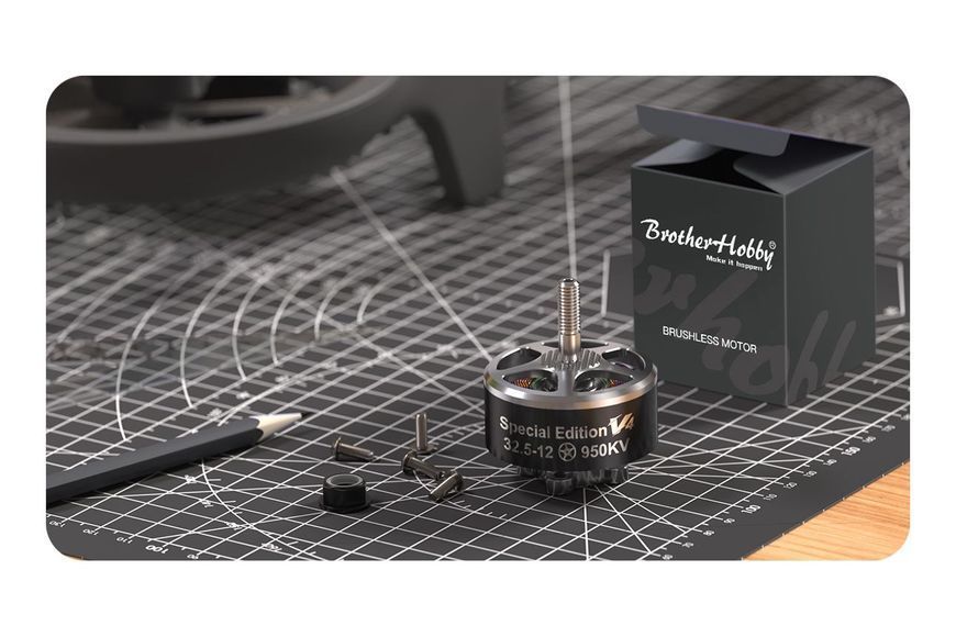Мотор BrotherHobby Avenger V4 32.5x12 950KV DT1801UA фото
