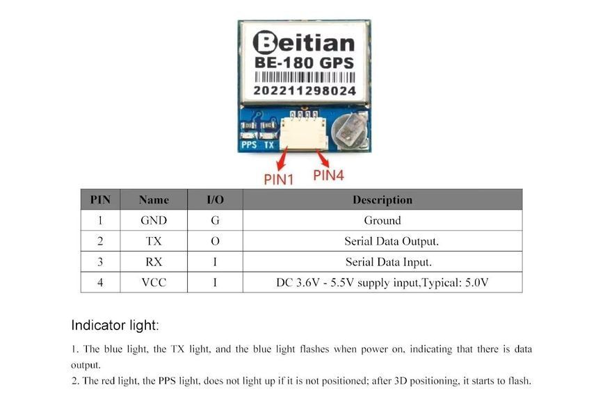 Модуль GPS Beitian BE-180 M10 DT2808UA фото