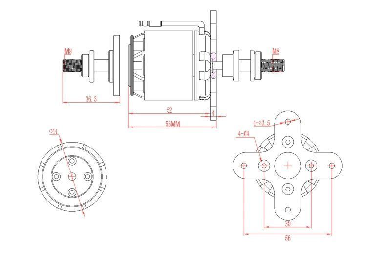 Мотор EMAX GT3526/04 KV870 4S для літаків DT1702UA фото