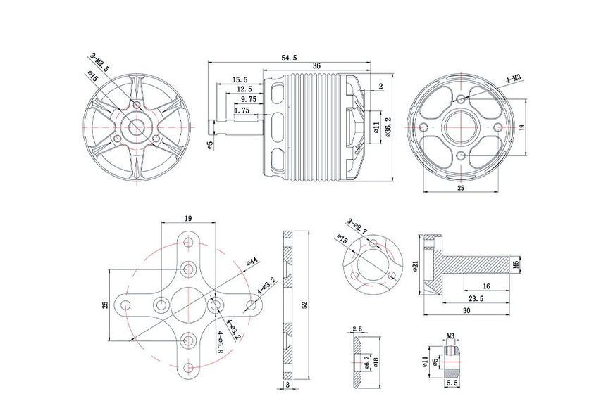 Мотор T-Motor AS2814 KV550 6S для літаків DT1704UA фото