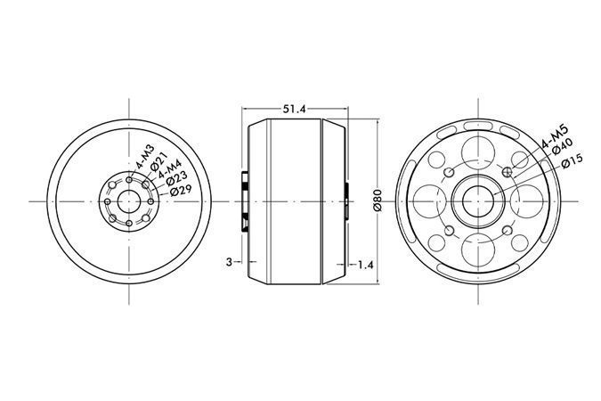 Мотор T-Motor U11 KV120 6-12S 4000W для мультикоптерів DT1789UA фото