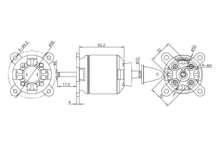 Мотор Surpass C5055 4120 760KV для авиамоделей DT1807UA фото