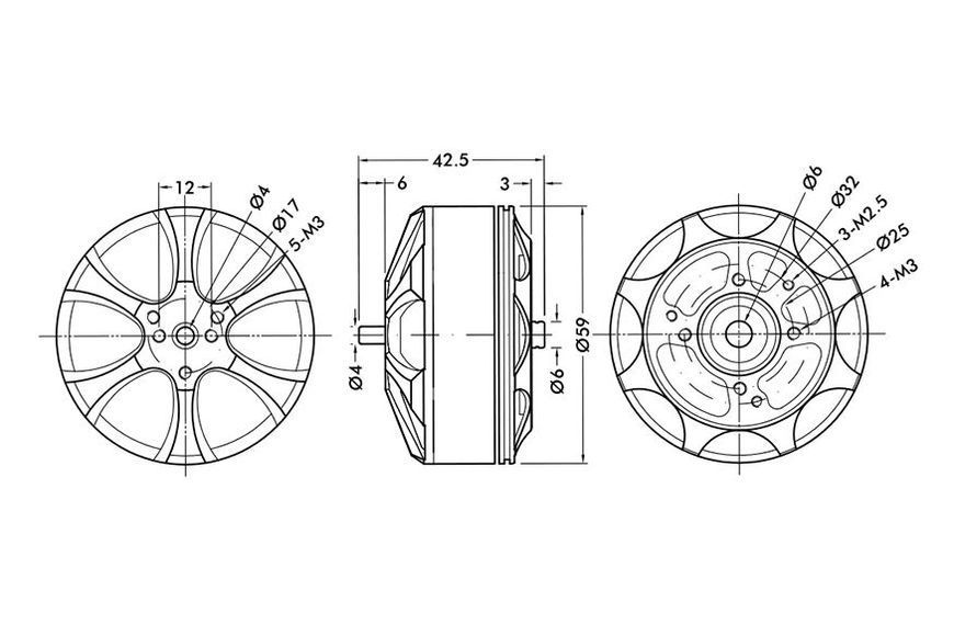 Мотор T-Motor MN5212 KV420 для мультикоптерів DT1708UA фото