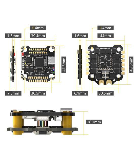 Стек FC та ESC BLS 50A 30x30 F405 V3 Speedybee DT2245UA фото