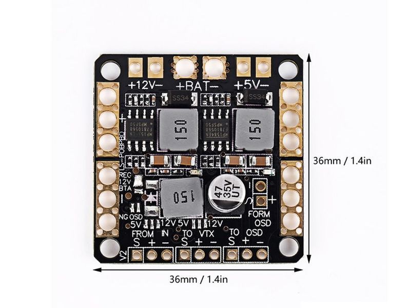 Плата розподілу живлення з BEC 5V, 12V та LC фільтром DT3010UA фото