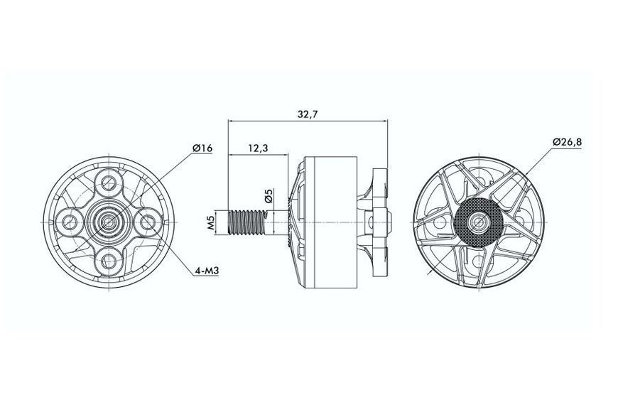 Мотор T-Motor F60 PRO IV V2 2207.5 1950KV 4-6S для коптерів (червоний) DT1711UA фото