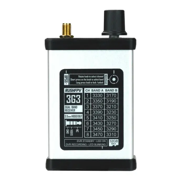 Комплект RUSHFPV 3.3GHz VRX без можливості запису відео + патч антена SMA DT1858UA фото