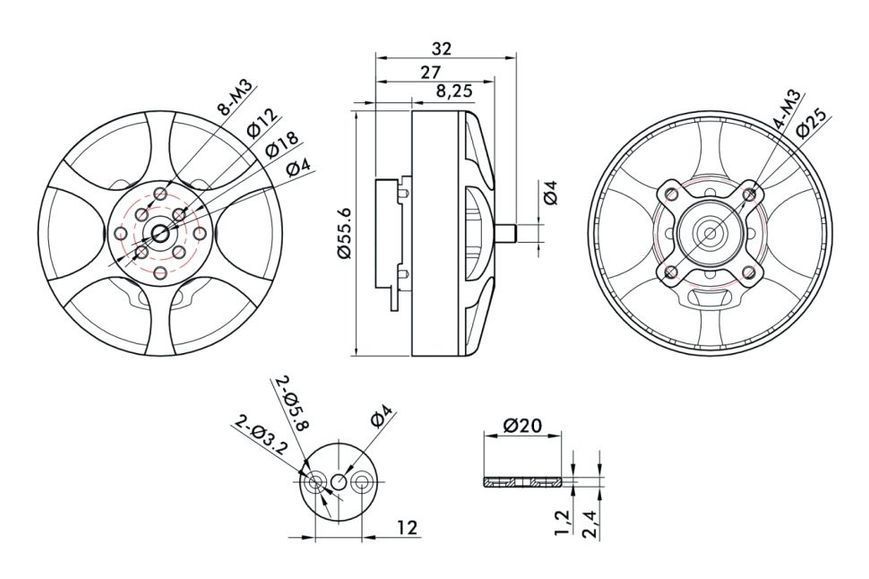 Мотор T-Motor Antigravity MN5008 KV400 6S для мультикоптерів DT1764UA фото