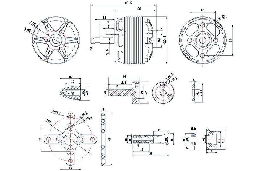 Мотор T-Motor AS2308 KV1450 3S 275W для літаків DT1815UA фото