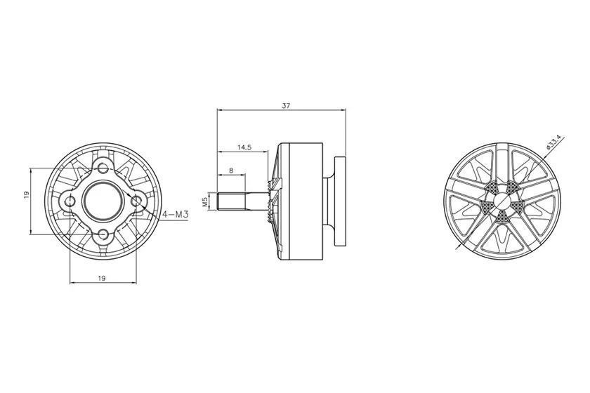 Мотор T-Motor V2808 1950KV для мультикоптерів DT1716UA фото
