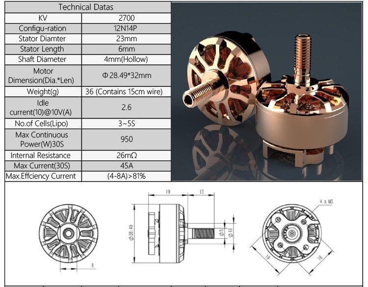 Двигун AirBot Mr. Copper 2306 2400KV 3-5S для мультикоптерів DT1817UA фото