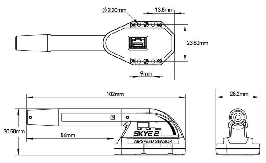 Датчик повітряної швидкості з підігрівом SKYE 2 CUAV DT2859UA фото
