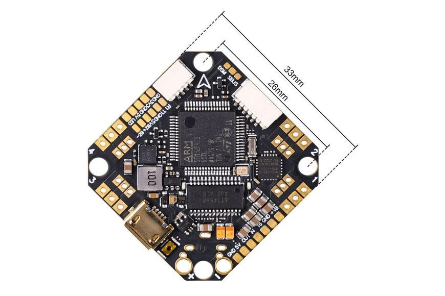 Контролер BetaFPV Toothpick F405 2-4S AIO 20A BL32 V4 BMI270 для квадрокоптерів DT2305UA фото