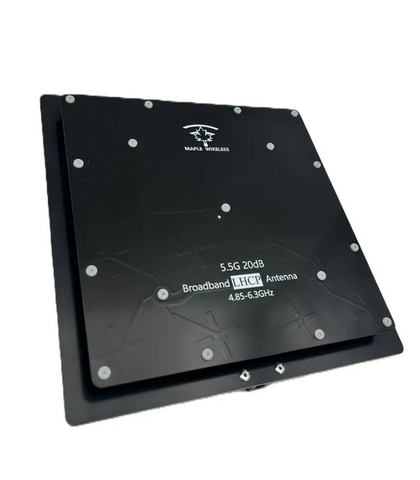 Широкосмугова патч антена Maple Wireless 5.5G 20dBi LHCP 4.85-6.3GHz SMA DT1915UA фото
