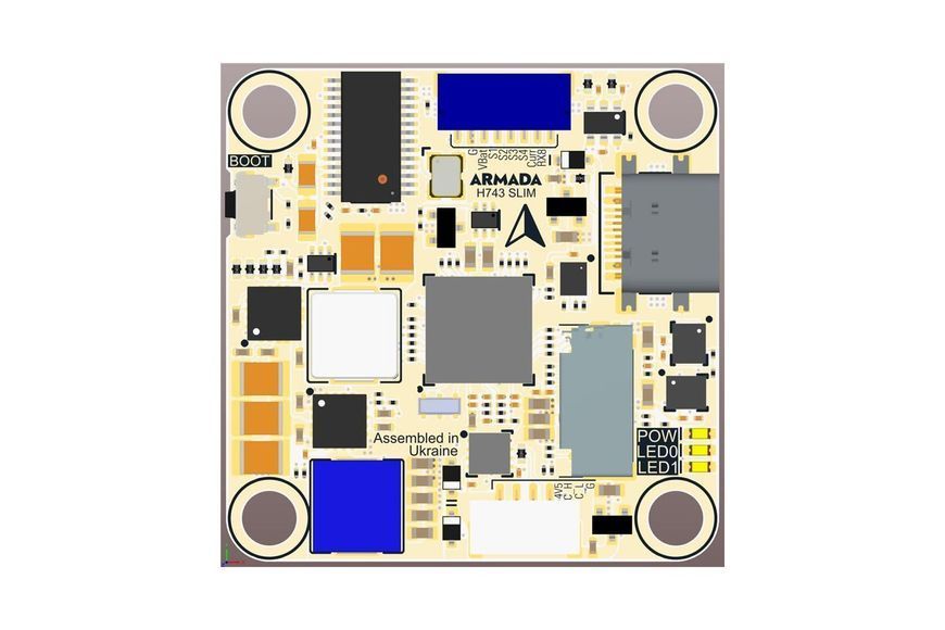 Політний контролер для мультикоптера ARMADA H743 SLIM V1 ICM42688Px2 DT2206UA фото