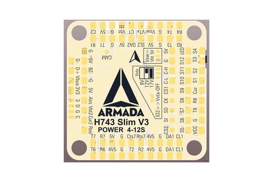 Політний контролер для мультикоптера ARMADA H743 SLIM V1 ICM42688Px2 DT2206UA фото