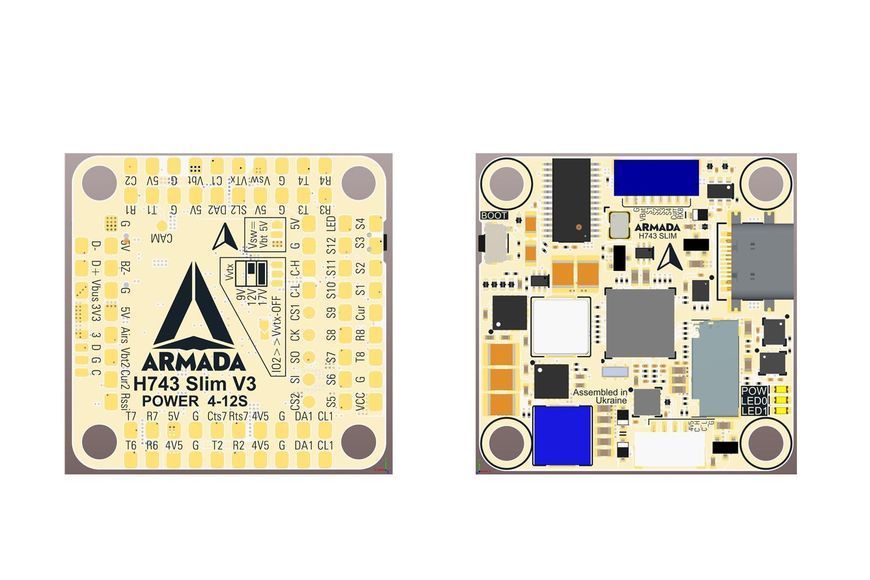 Політний контролер для мультикоптера ARMADA H743 SLIM V1 ICM42688Px2 DT2206UA фото