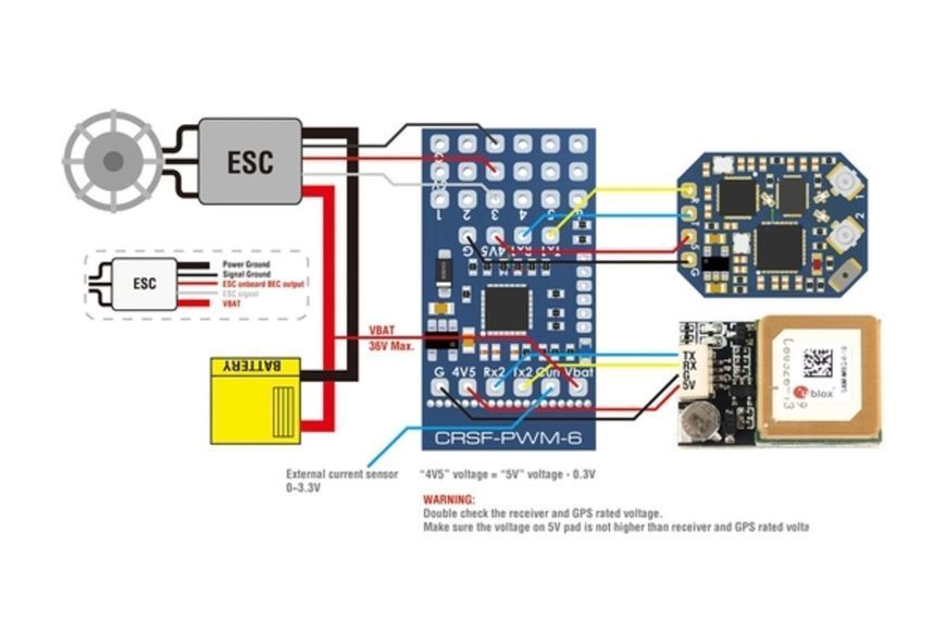 Конвертер радіокерування CRSF-PWM-6 Matek DT2208UA фото