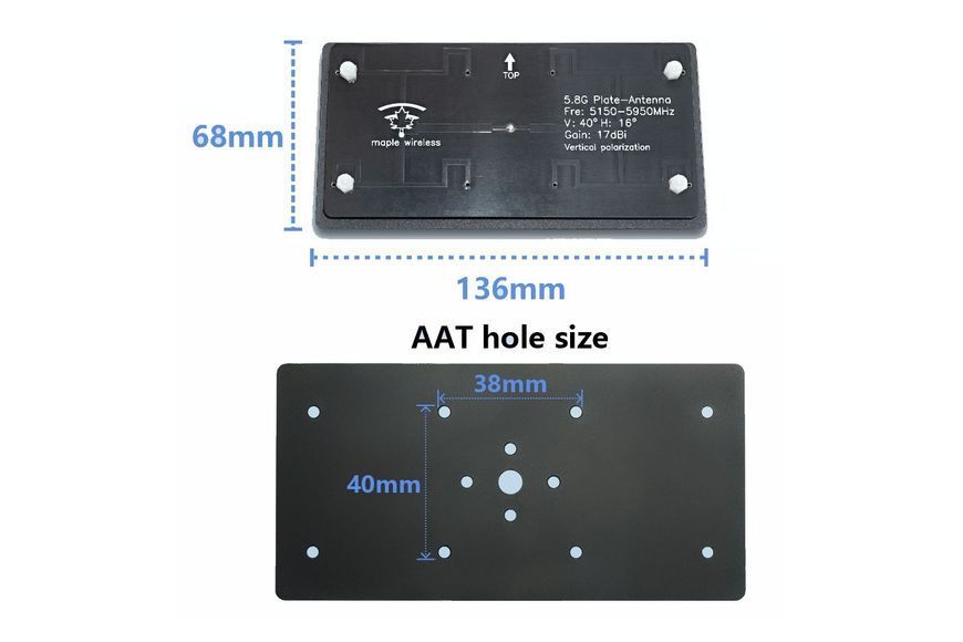 Антена 5.5GHz Maple патч 17dB RP-SMA DT2119UA фото