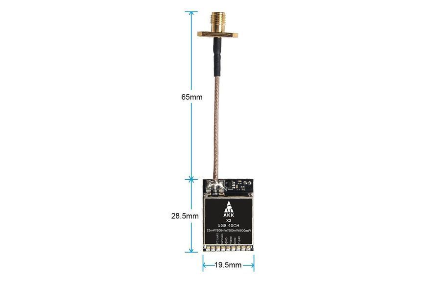 Відеопередавач AKK X2-P 5.8GHz 800mW DT1525UA фото