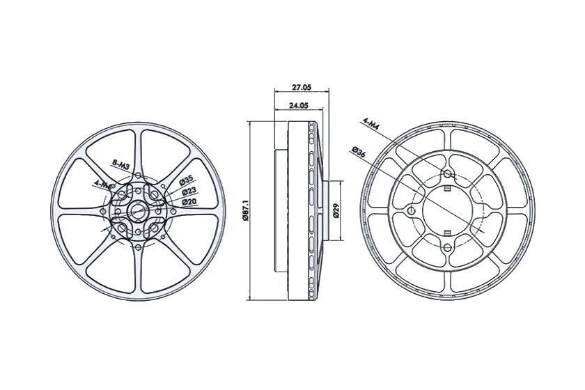 Мотор T-Motor U8 Lite KV190 6S 1048W для мультикоптерів DT1691UA фото