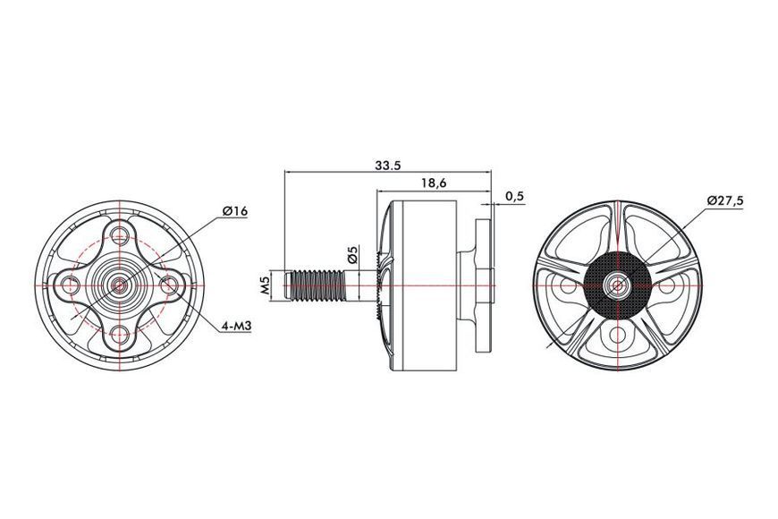 Мотор T-Motor F60 PRO III 2207.5 2700KV 3-4S для мультикоптерів DT1778UA фото