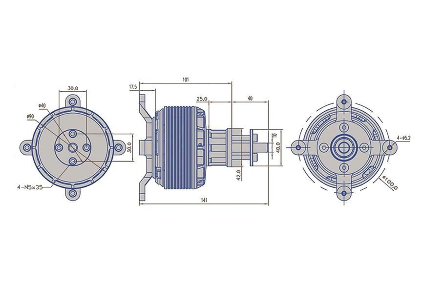 Мотор Dualsky GA6000.8 KV180 6800W для літаків DT1728UA фото