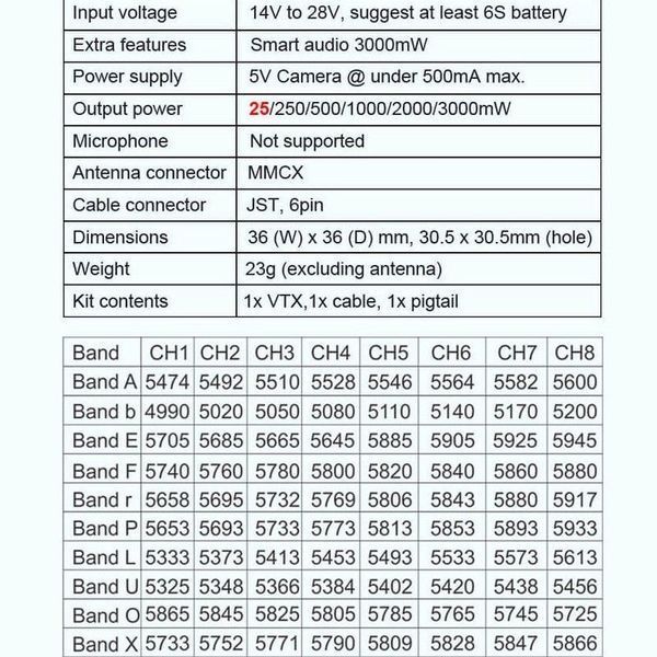 Відеопередавач VTX 4.9- 6GHz 3W 80CH (L,X band) Ultra Long Range AKK DT1532UA фото