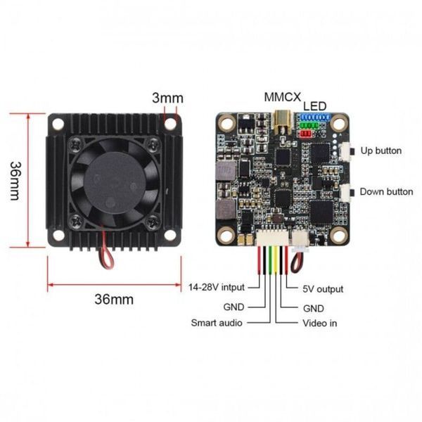 Відеопередавач VTX 4.9- 6GHz 3W 80CH (L,X band) Ultra Long Range AKK DT1532UA фото