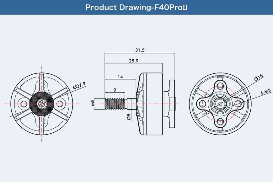 Мотор T-Motor F40 PRO II 2306 2400KV для мультикоптерів (зелений) DT1783UA фото