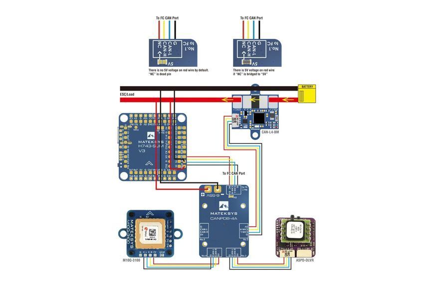 Плата розподілу живлення Matek CANPDB-4A JST-GH DT2985UA фото