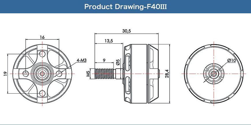 Мотор T-Motor F40 III 2306 2400KV 3-4S для мультикоптерів DT1787UA фото
