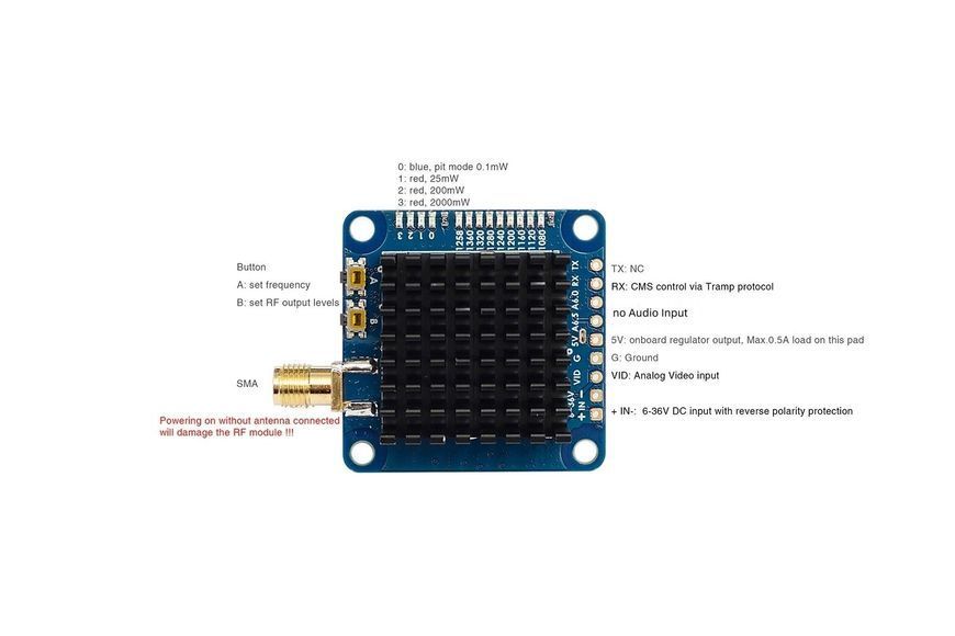Видеопередавач VTX-1G3TE V2 9CH 1.2-1.3GHz DT1543UA фото