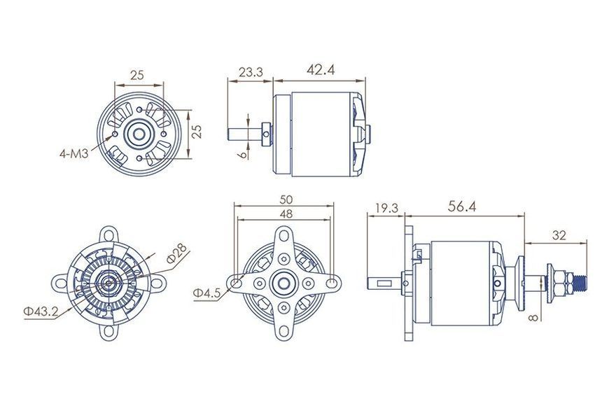 Мотор Dualsky ECO 3520C KV510 1150W для літаків DT1846UA фото